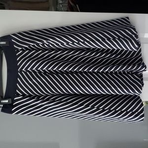 Navy and White A Line Skirt